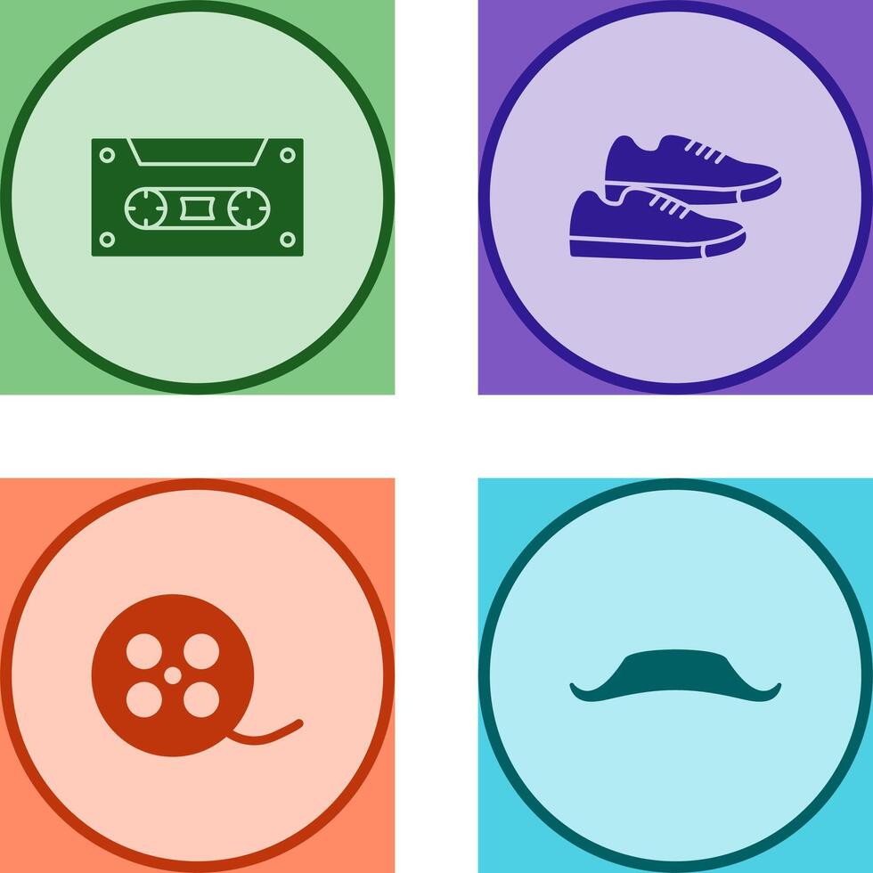 Casette and Sneakers Icon vector