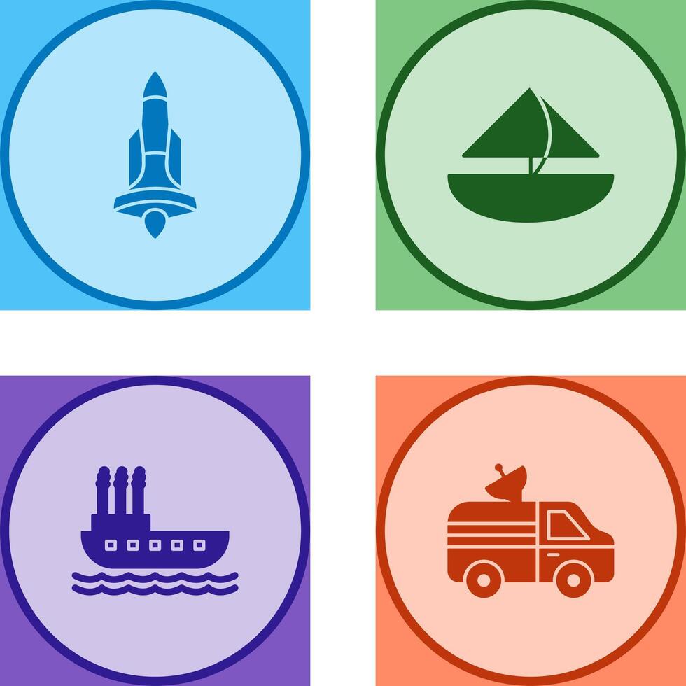 Rocket and Small Yacht Icon vector