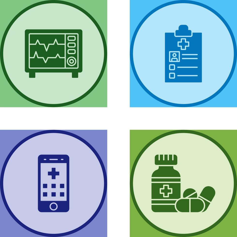 Heart Rate Moniter and Record Icon vector
