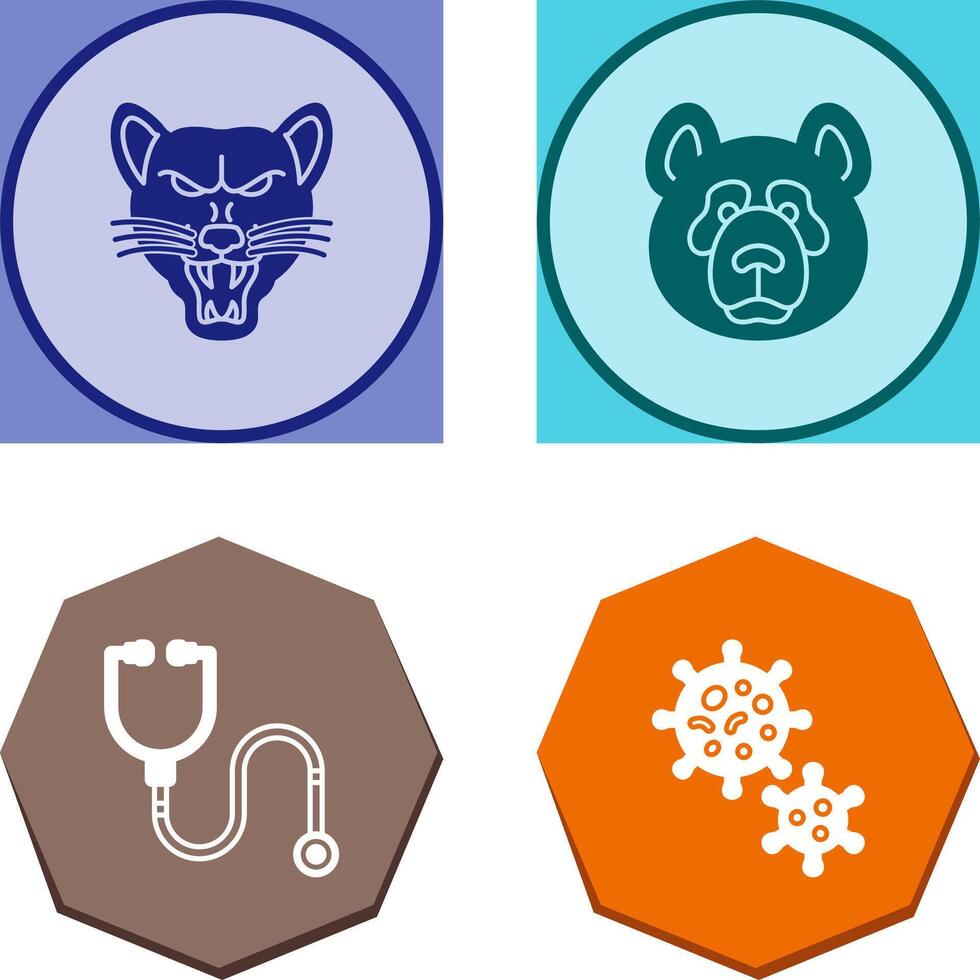 Wolf and Panda Icon vector