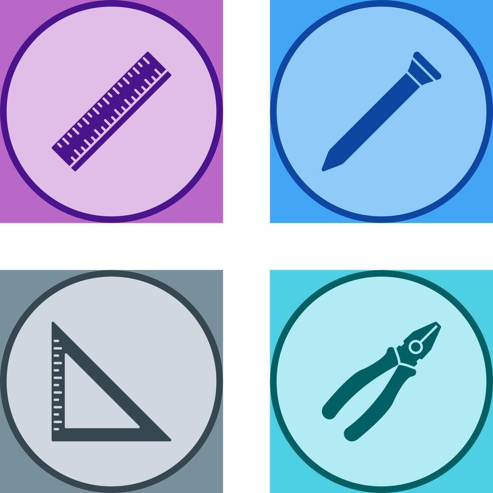 Ruler and Nail Icon vector