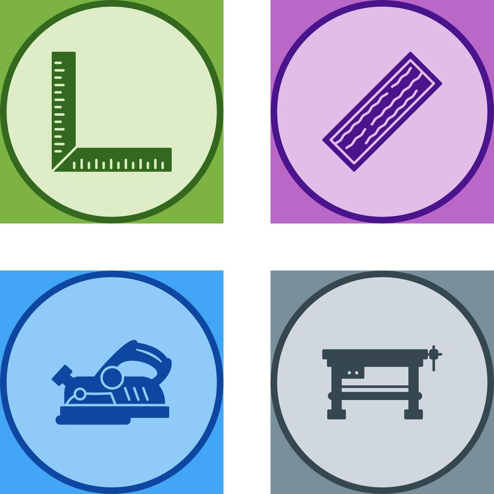 Square Ruller and Plank Icon vector