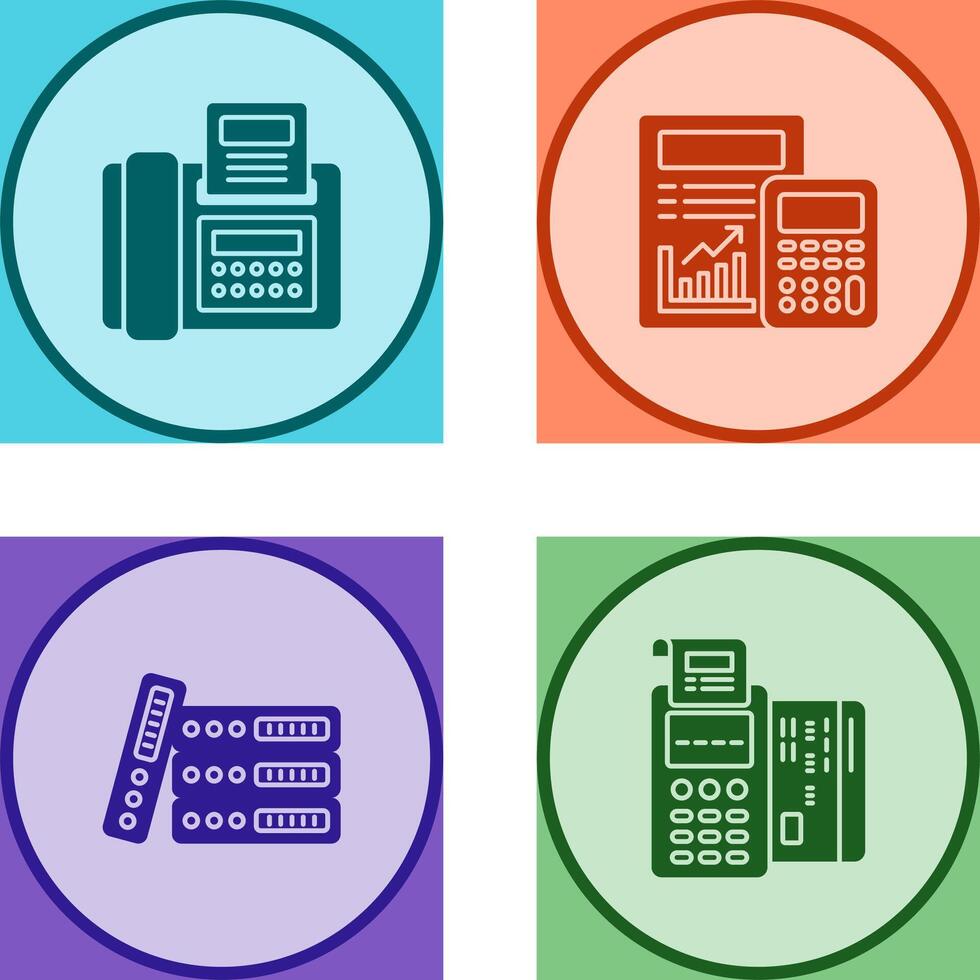Fax and calculating Icon vector