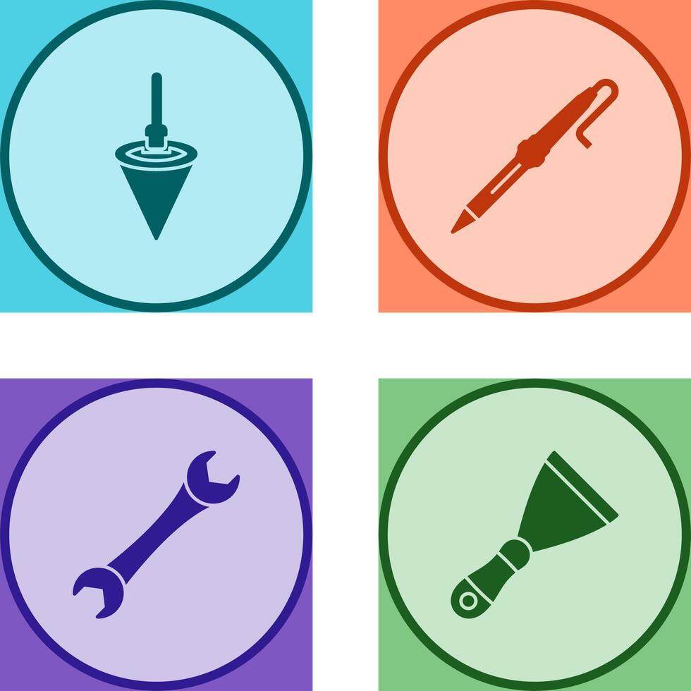 Plumb Bob and Soldering Icon vector