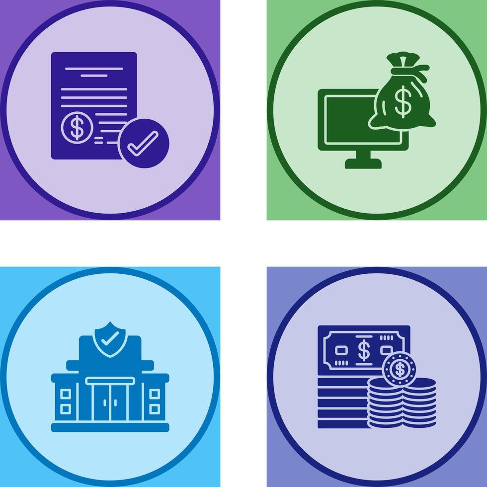 Paid and Online Loan Icon vector