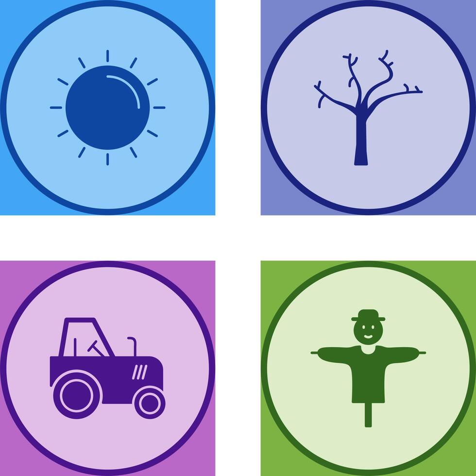 Sun and Tree Icon vector