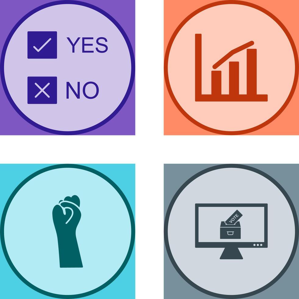 Yes No Option and Statistics Icon vector
