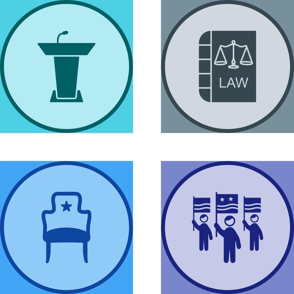 Podium and Law Icon vector