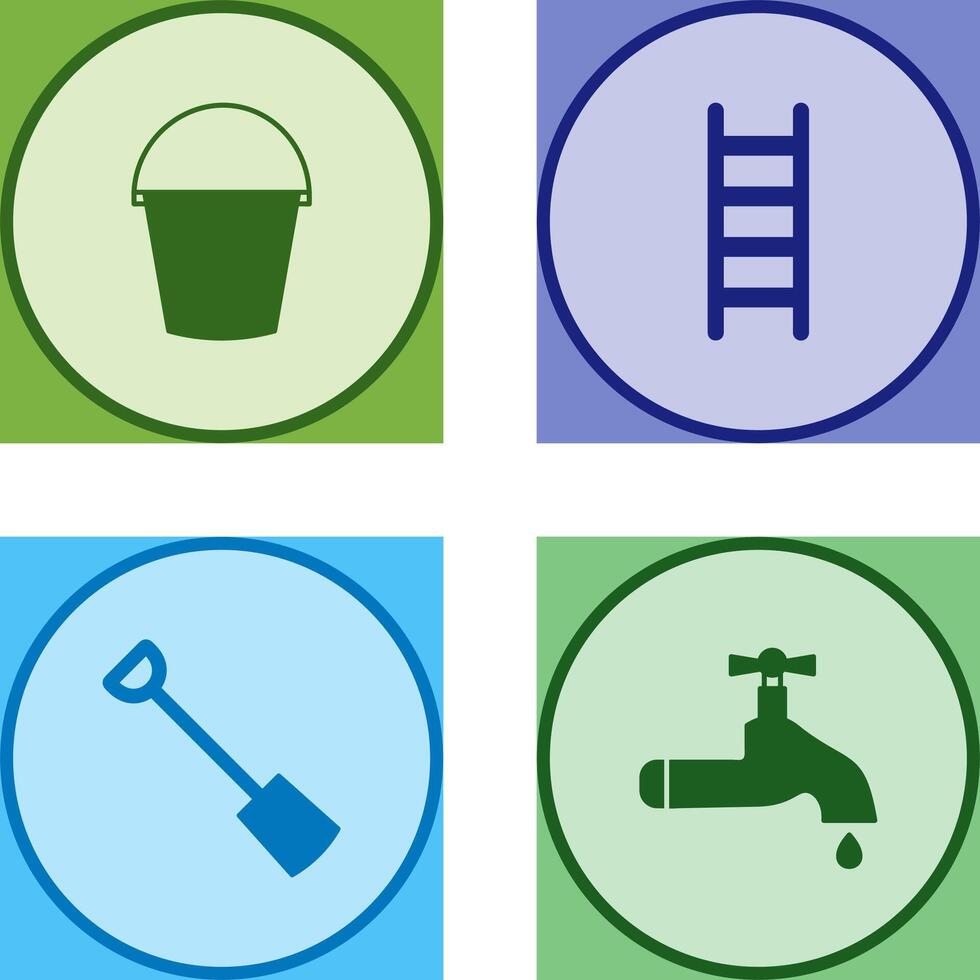 Water Bucket and Ladder Icon vector