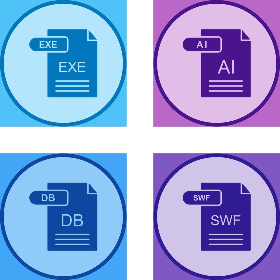 AI and EXE Icon vector