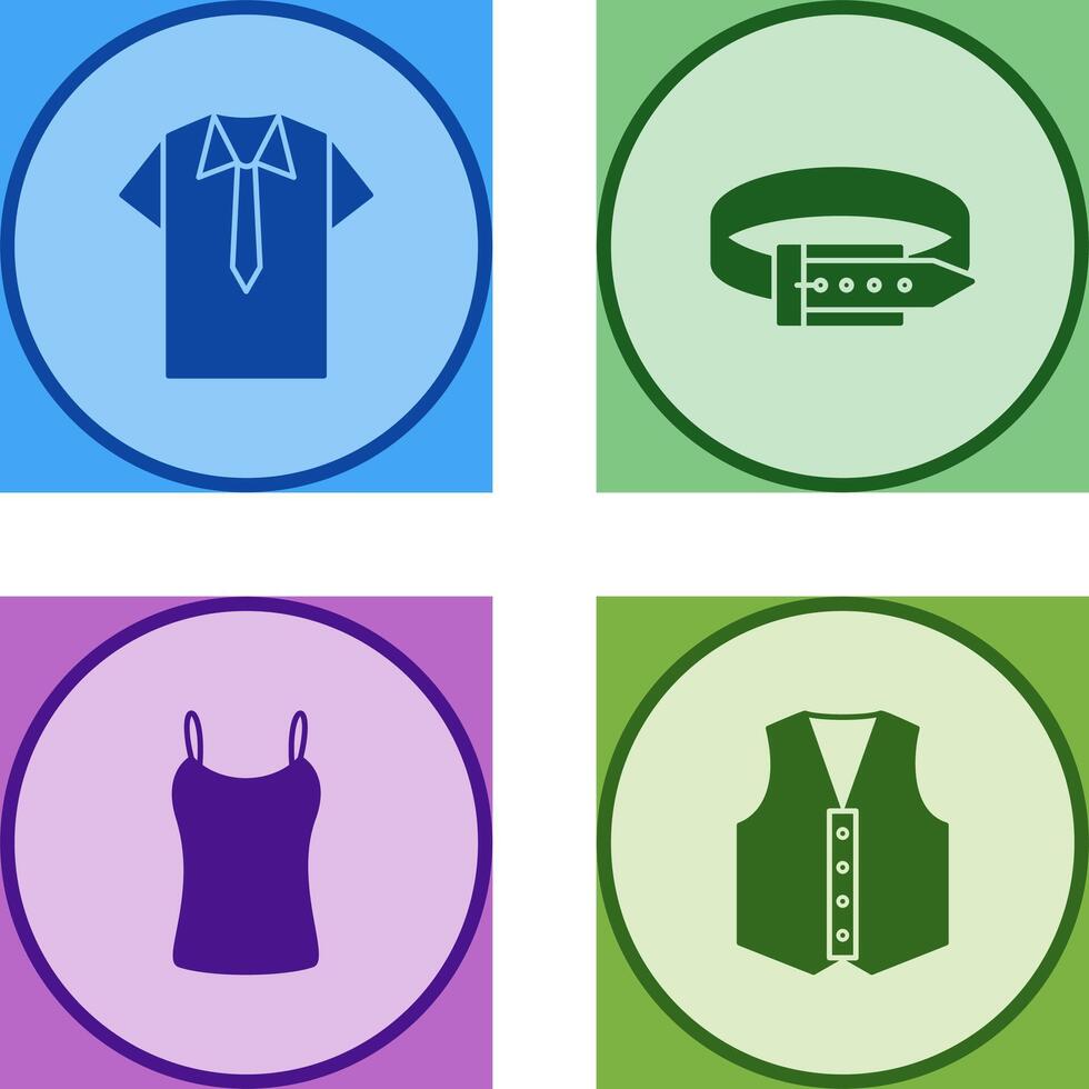 Shirt and Tie and Belt Icon vector