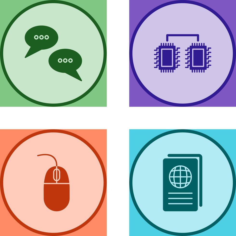 Conversation Bubbles and Processors Connected Icon vector