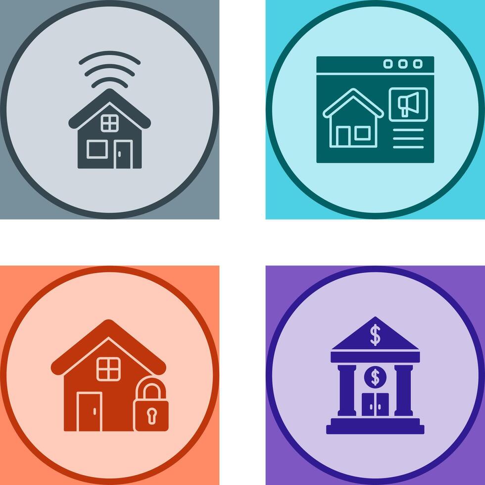 Smart house and Marketing Icon vector