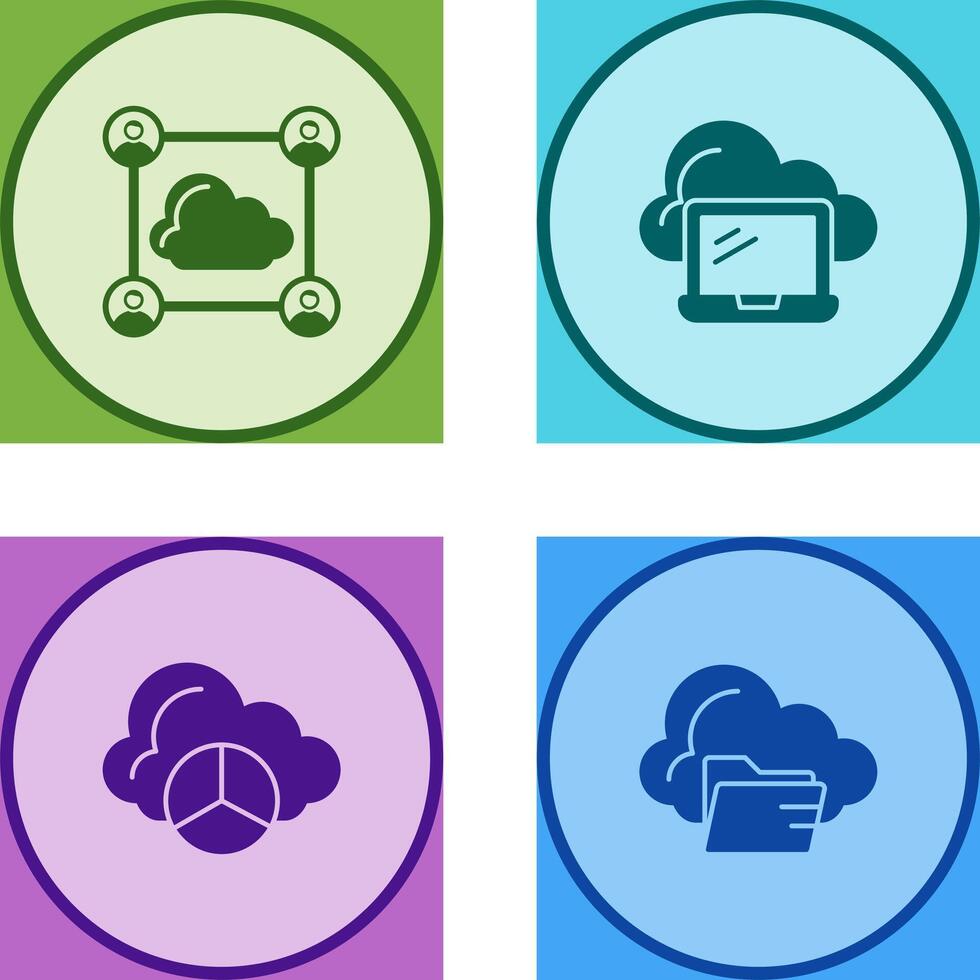 Network and Laptop Icon vector