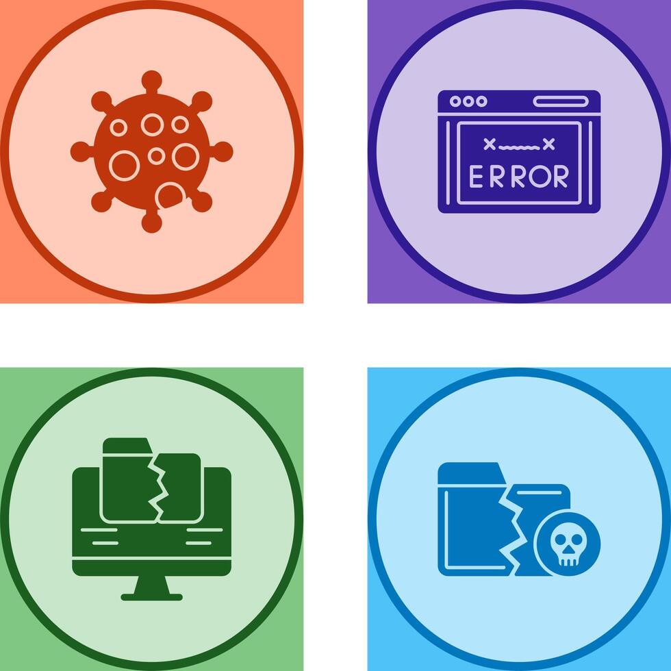 Virus and Error Code Icon vector