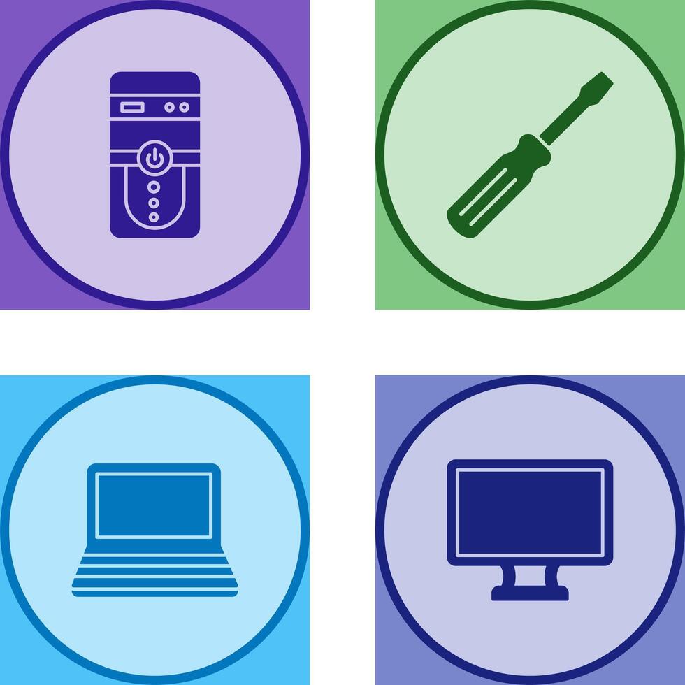Cpu and Screw driver Icon vector