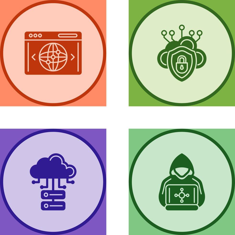 Cloud Security and Website Icon vector