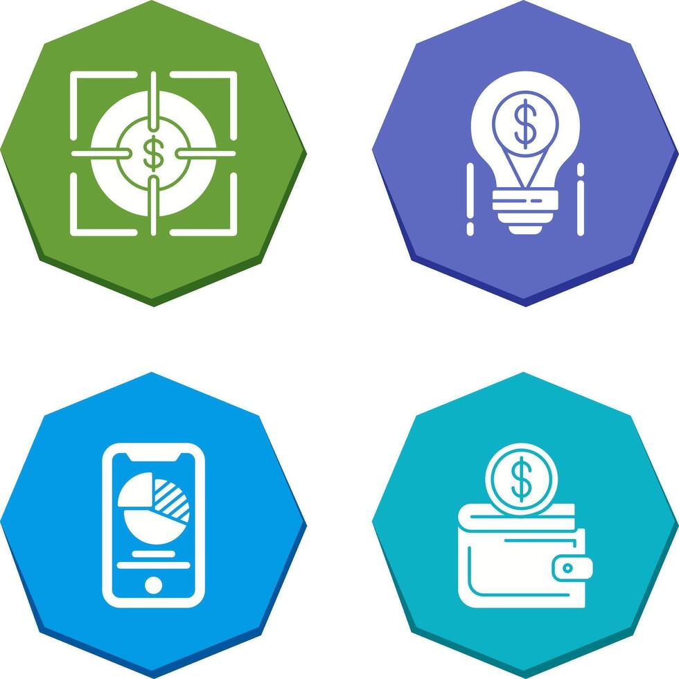 Target and Light Bulb Icon vector