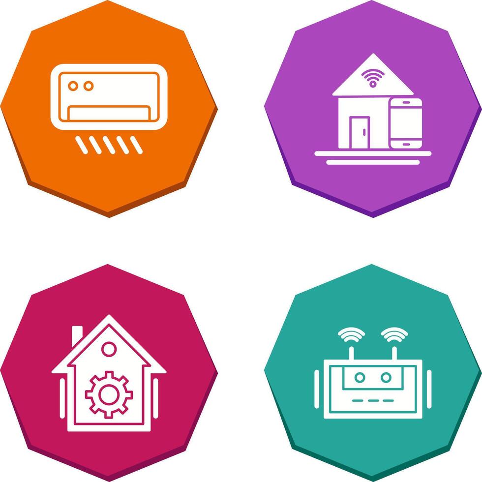 Air Conditioner and Home Automation Icon vector