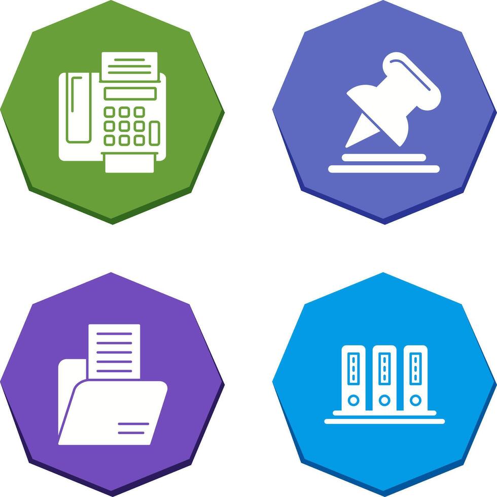 Fax Machine and Pin Icon vector