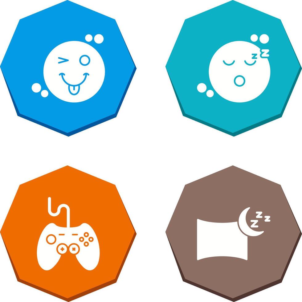 Tongue Out and Sleep Icon vector