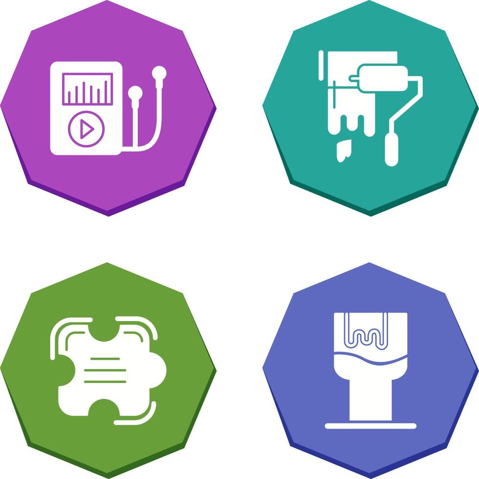 Music Player and Painting Icon vector