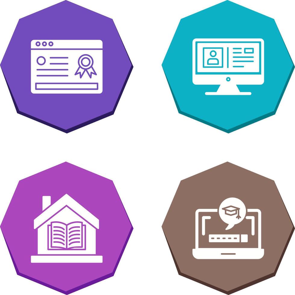 Online Certificate and Profile Icon vector