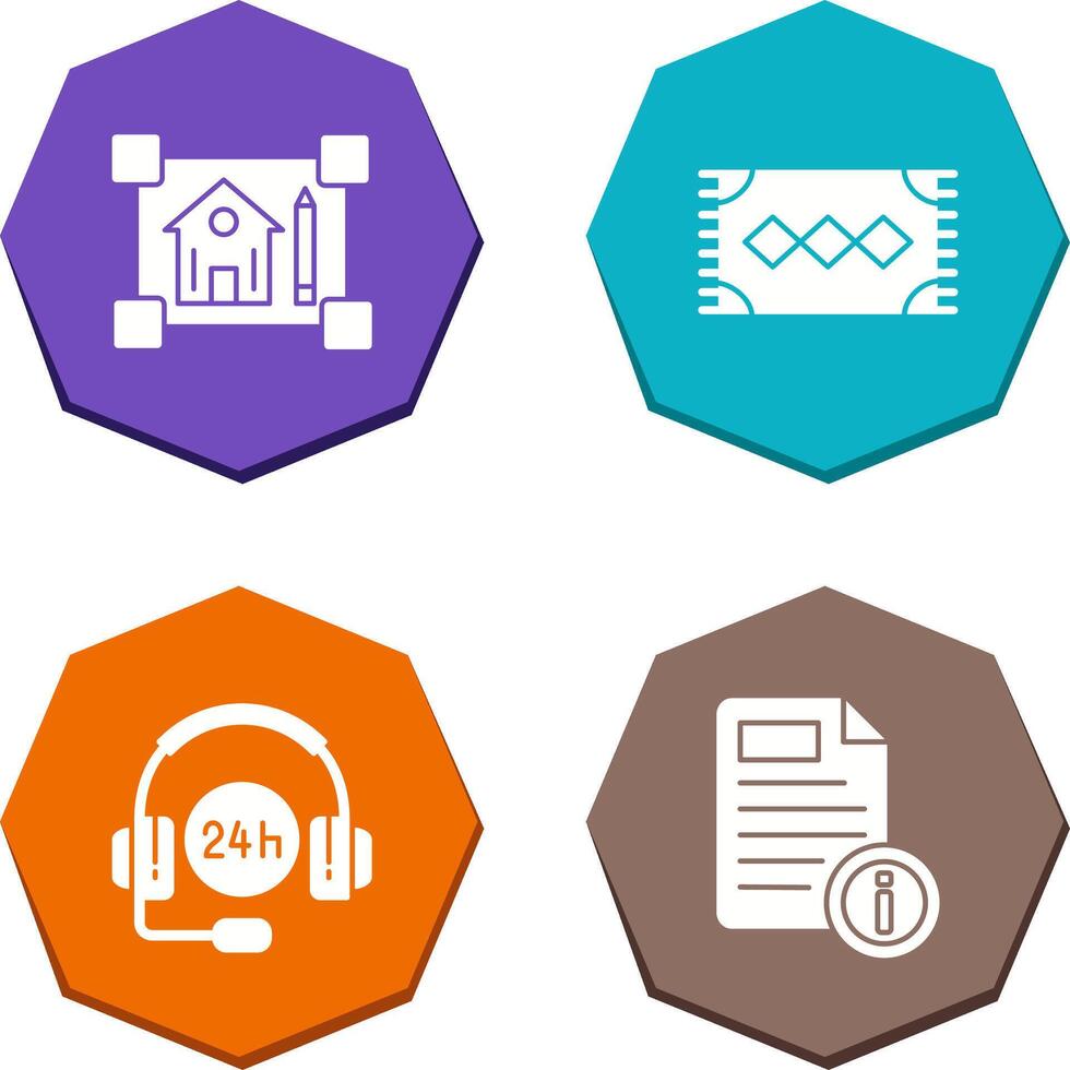 blueprint and rug Icon vector