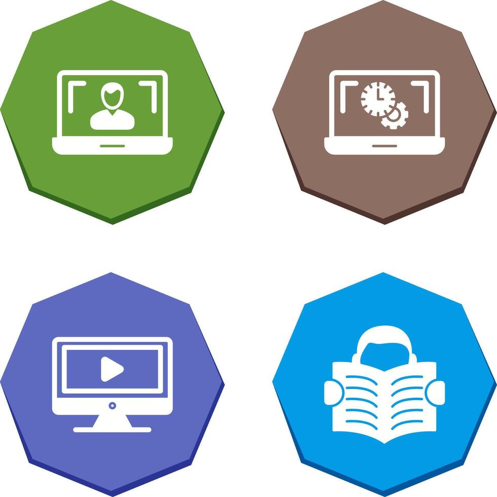 Flex Time and Online Lesson Icon vector