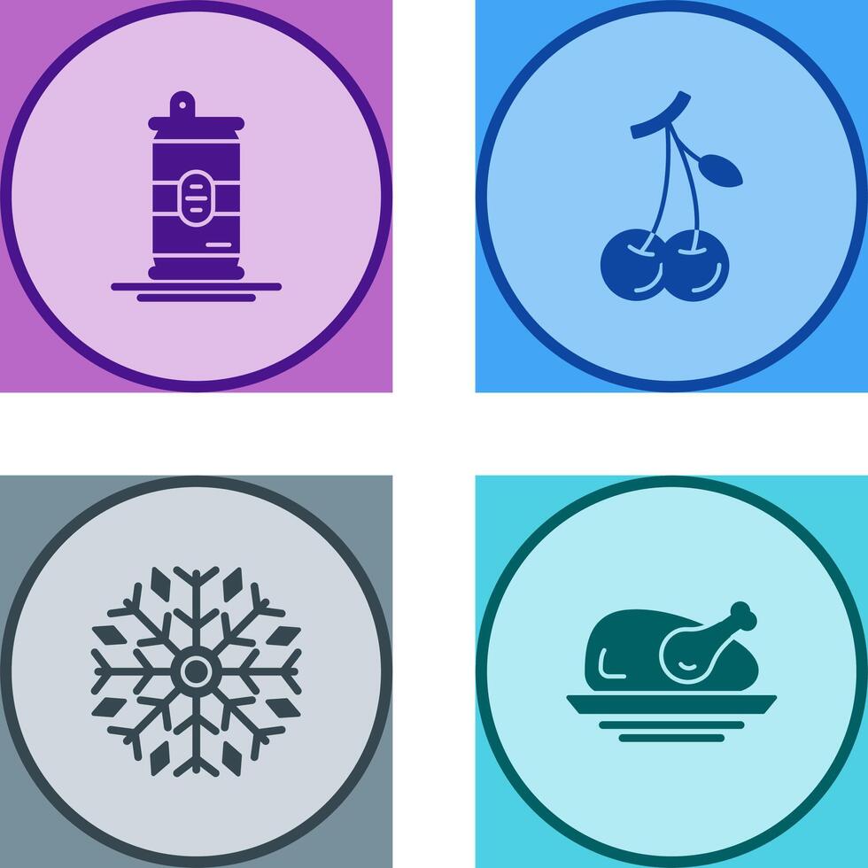 Beer Can and Cherries Icon vector