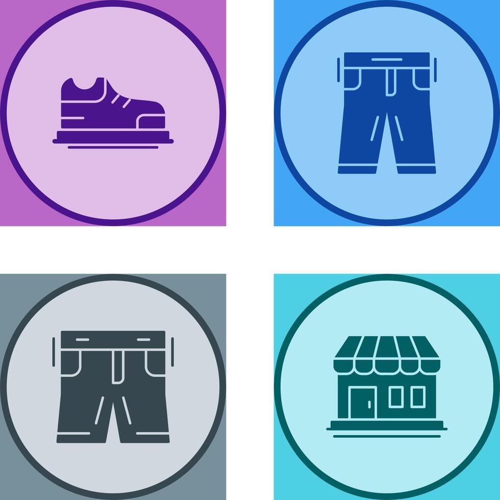 Zapatos y pantalones icono vector