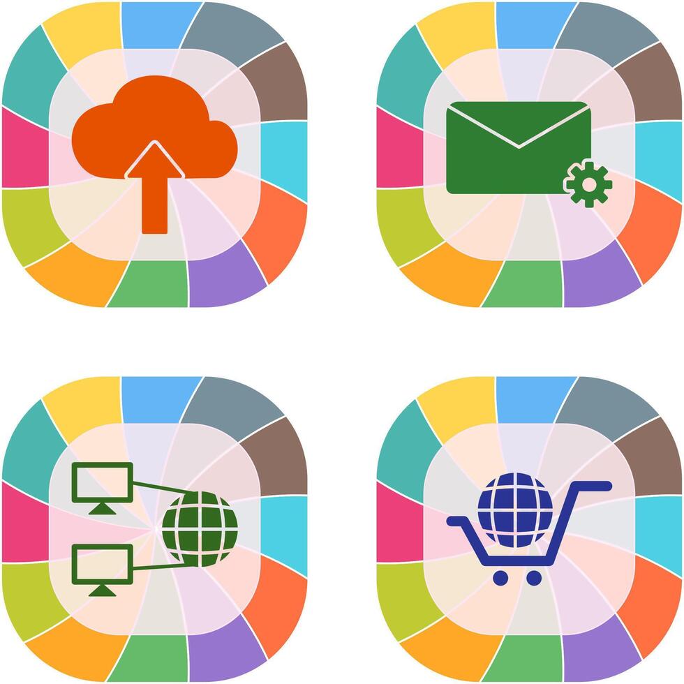 Upload to Cloud and Message Settings Icon vector