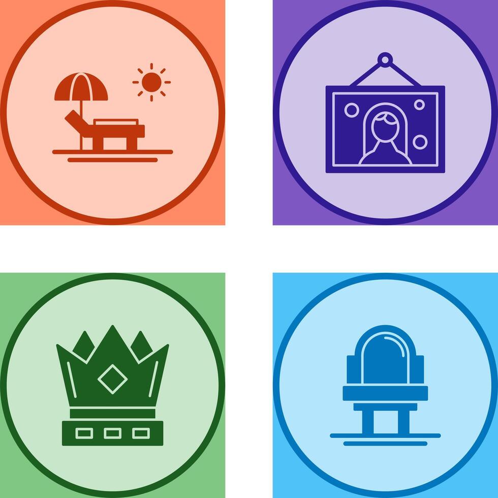 Hammock and Wedding Photo Icon vector
