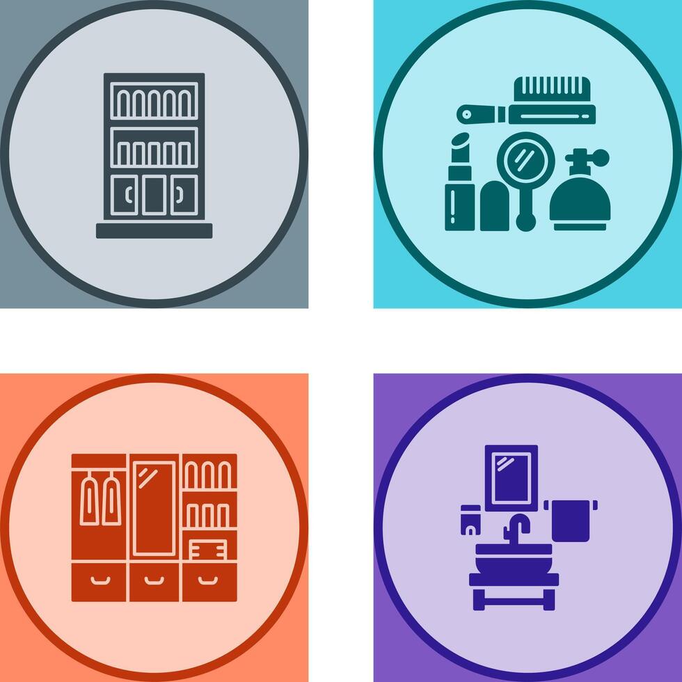 Book Shelf and Makeup Icon vector