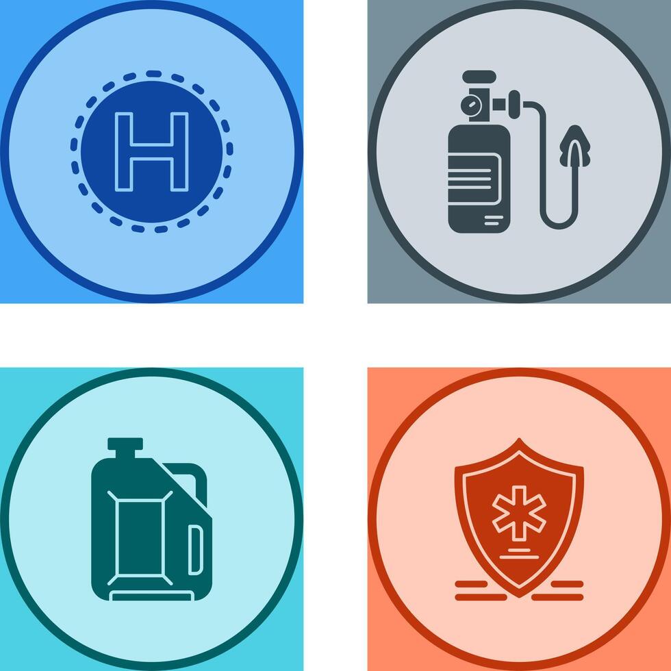 Helipad and Oxygen Icon vector
