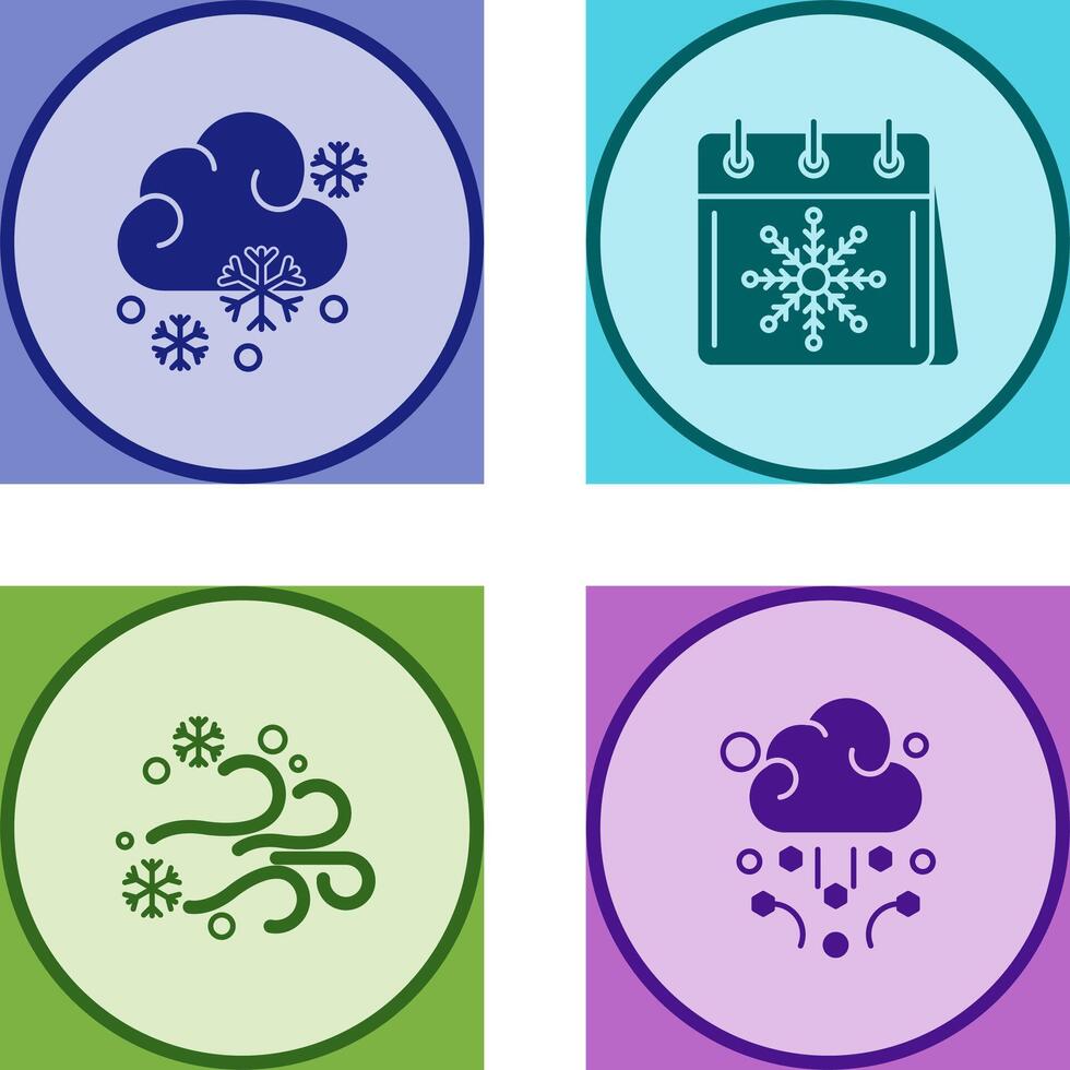 Snowy and Calender Icon vector