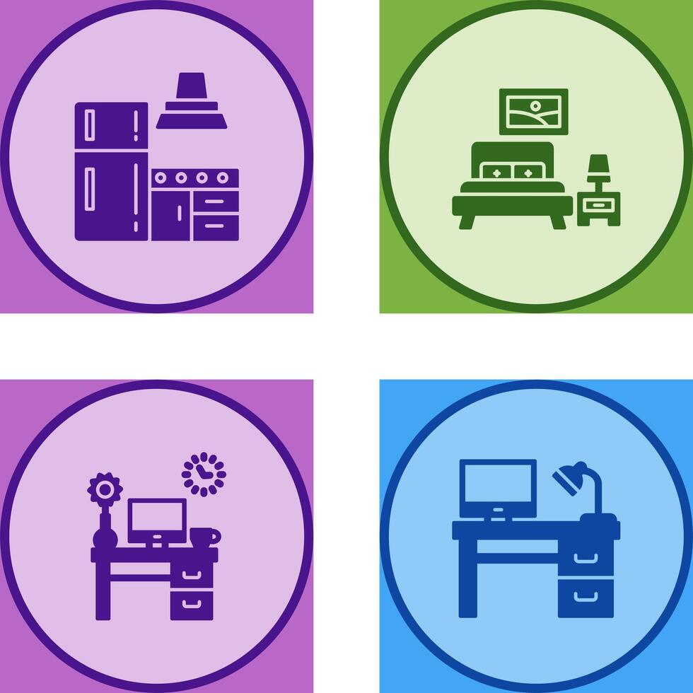 Kitchen and Bedroom Icon vector