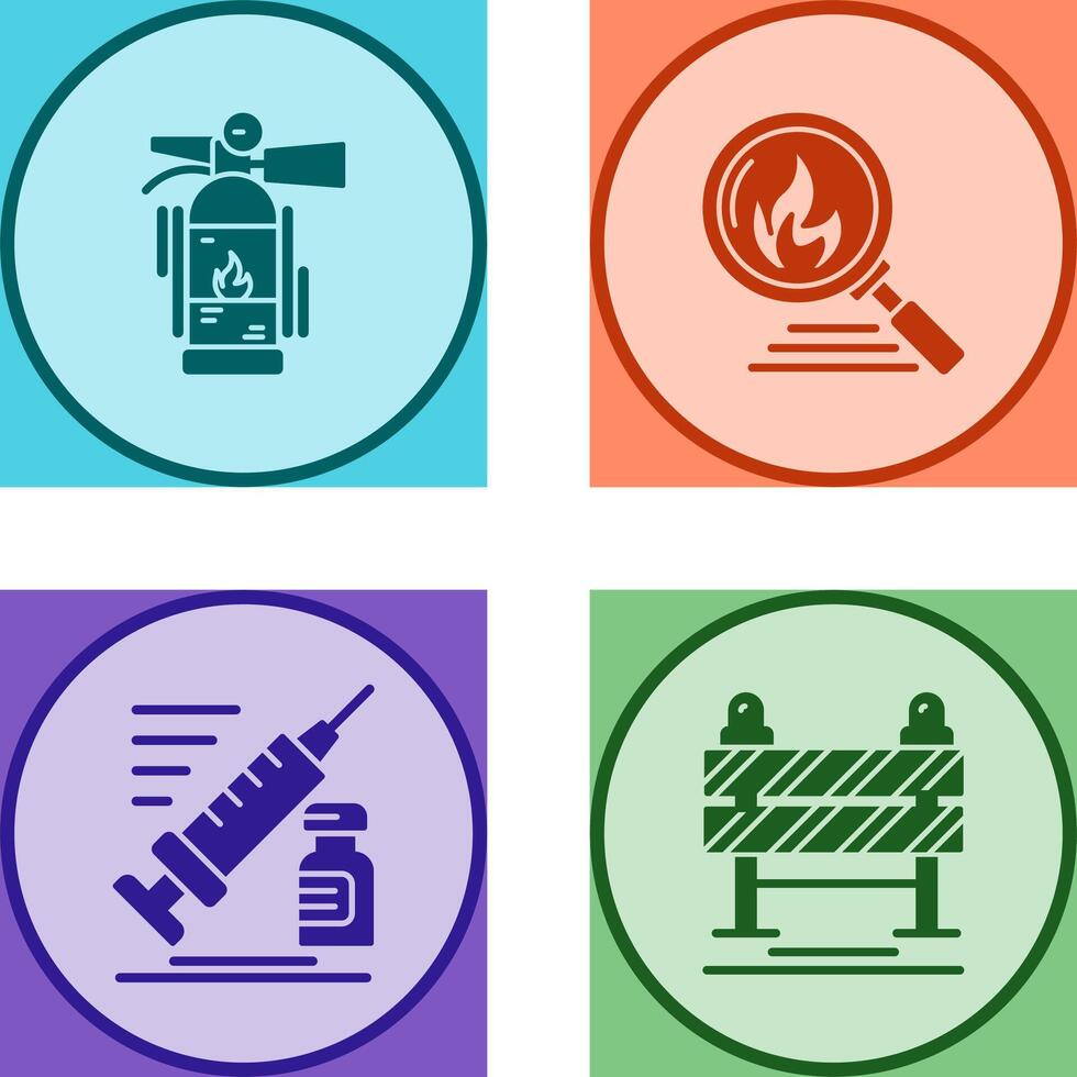 Fire Extinguisher and Disaster Icon vector