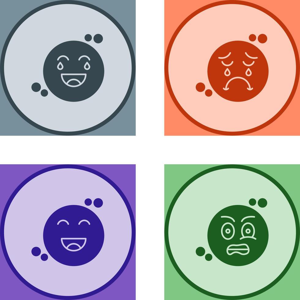 Loughing and Unhappy Icon vector
