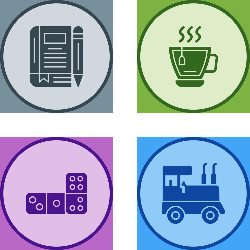 Tea and Diary Icon vector