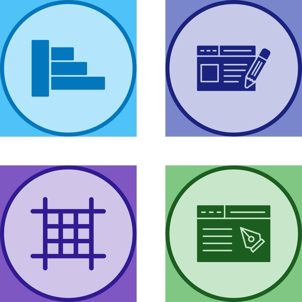 Object Alignment and Web Page Icon vector