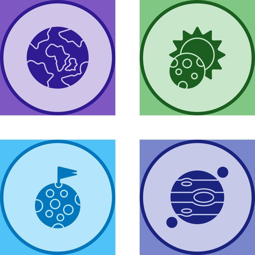 earth and eclipse Icon vector