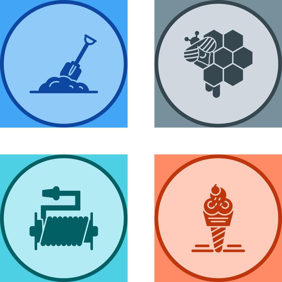 Digging and Honeycomb Icon vector