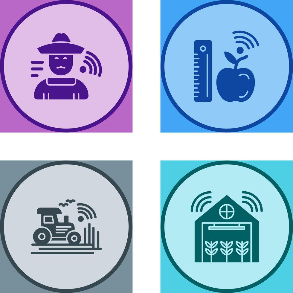 Farmer and Measure and Measure Icon vector