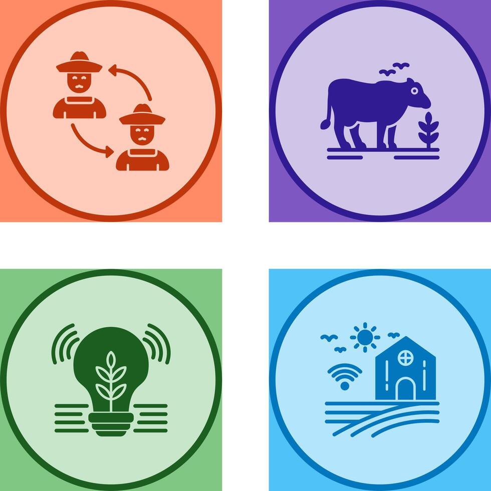 Connect and Cattle Icon vector