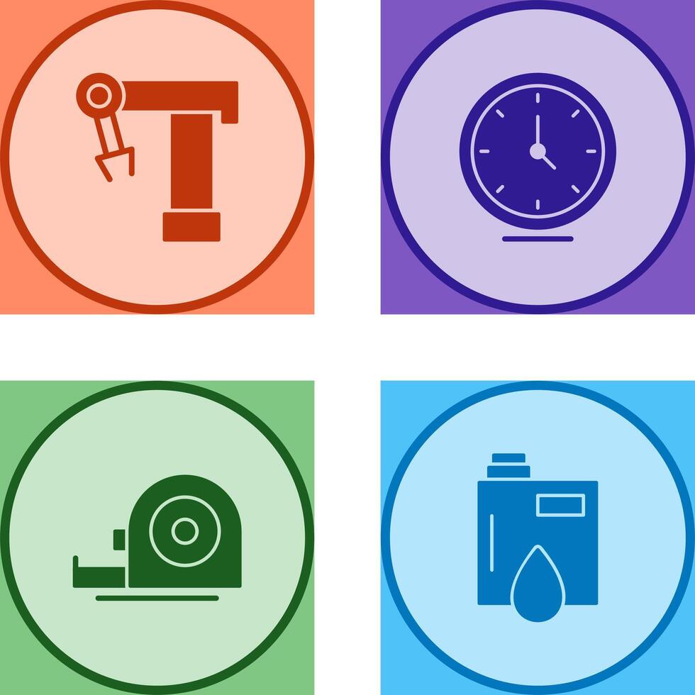 Robotic Arm and Clock Icon vector