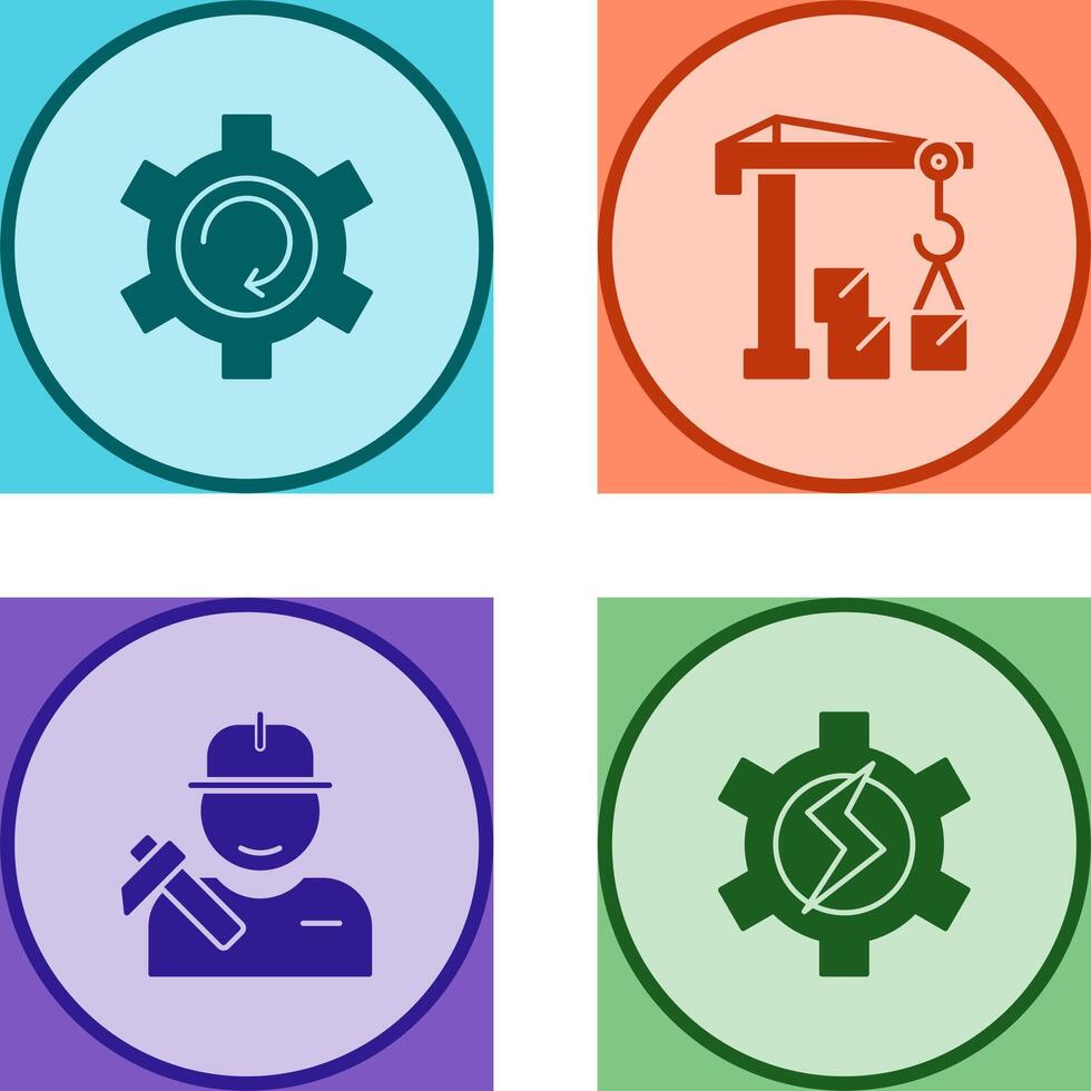 Upgrade and Robotic Arm Icon vector