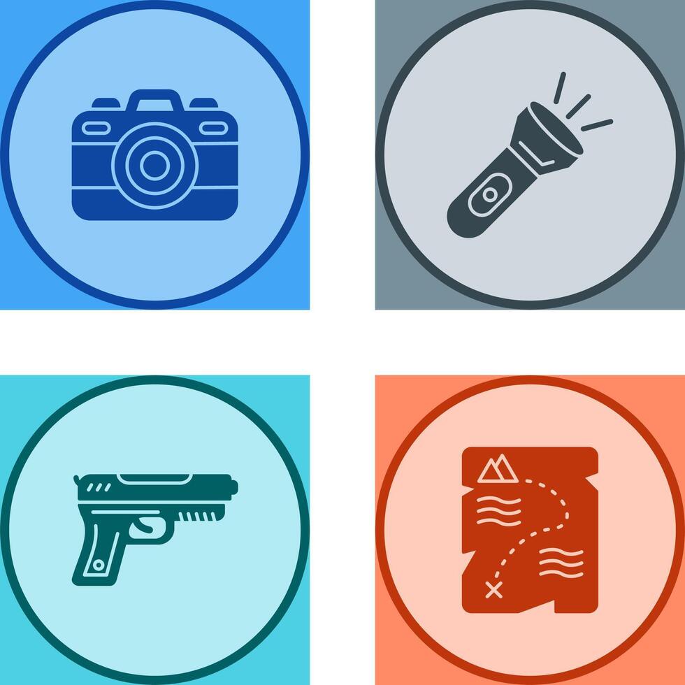 Camera and Flash Light Icon vector