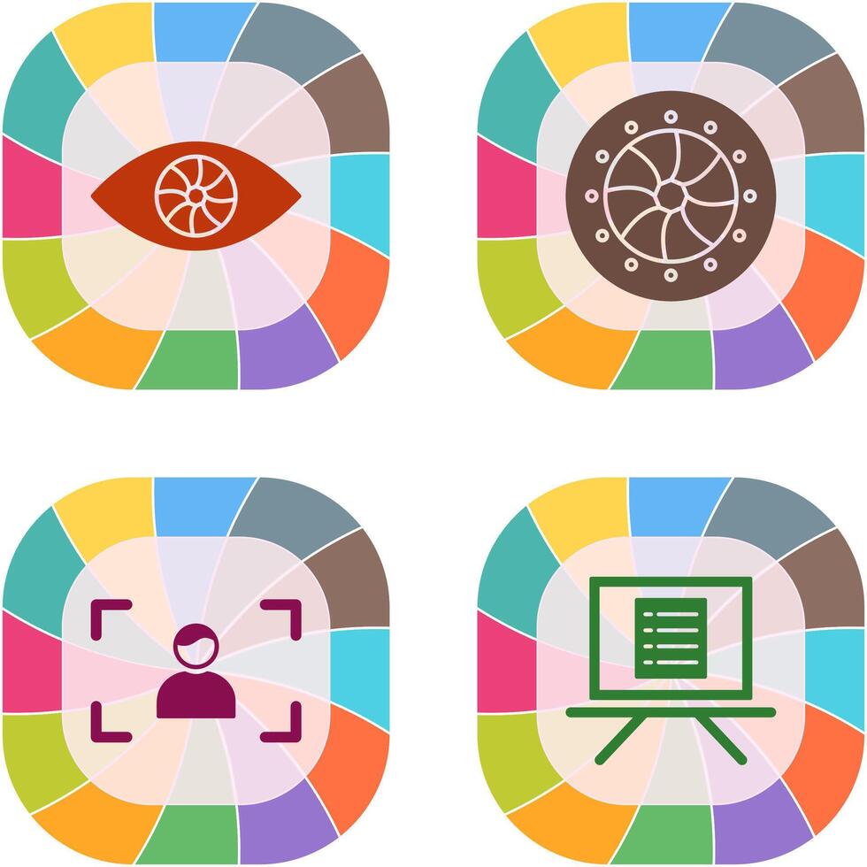 eye and optical diaphram Icon vector