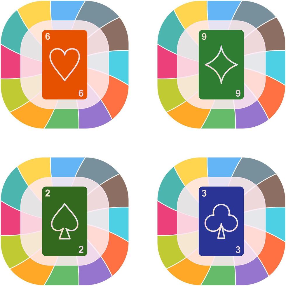 heart cards and diamonds card Icon vector